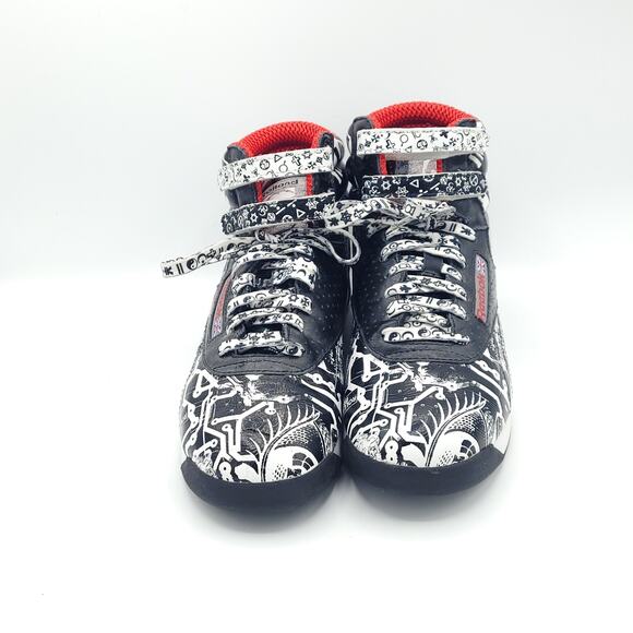 Reebok Freestyle White Black Red 2-J08931 women's size 8 - Picture 7 of 9